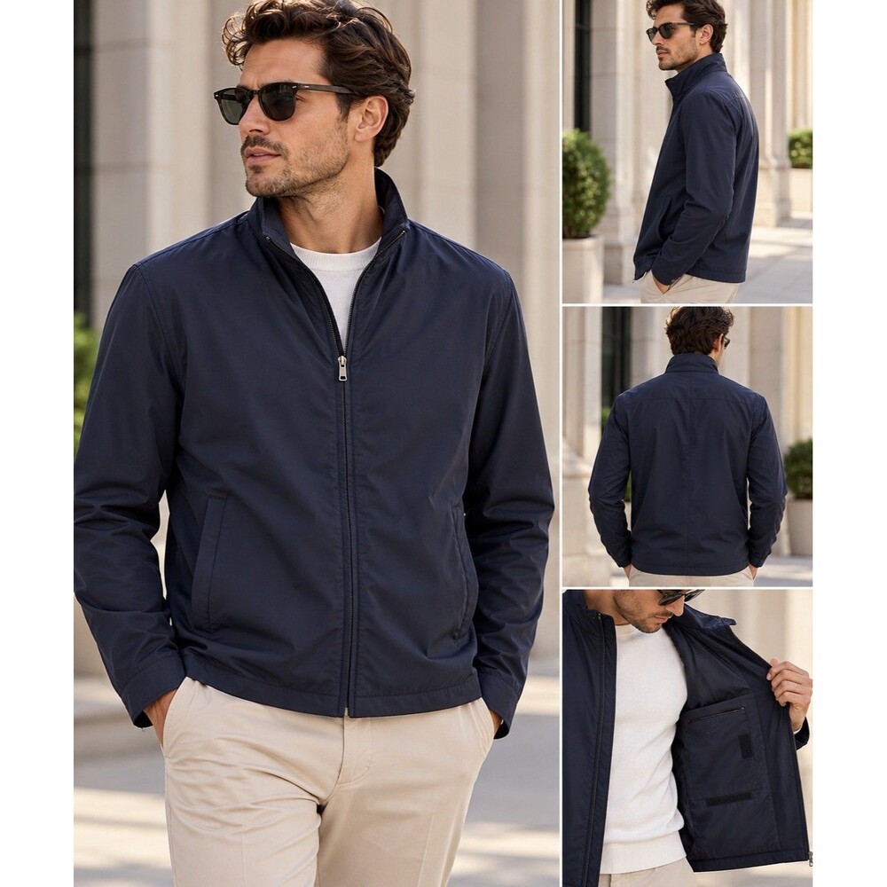 BOSS by Hugo Boss Men’s Navy Stretch Technical Jacket Size 40R Made in Slovenia